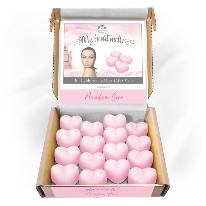 Madam Coco Wax Melts: 16 x 5g Heart Shaped Perfume Wax Melts Scented and  Inspired by